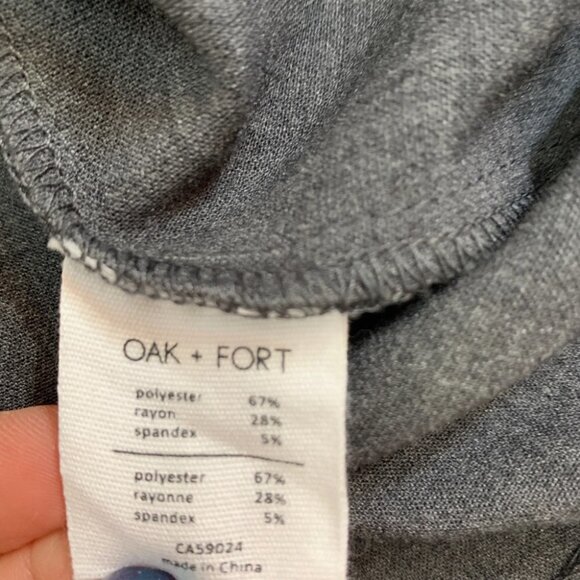 oak+fort Grey Long Sleeve Top Blouse Tuxedo Back XS - Picture 8 of 8